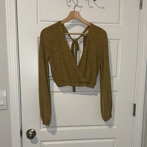 fika open back cropped sweater